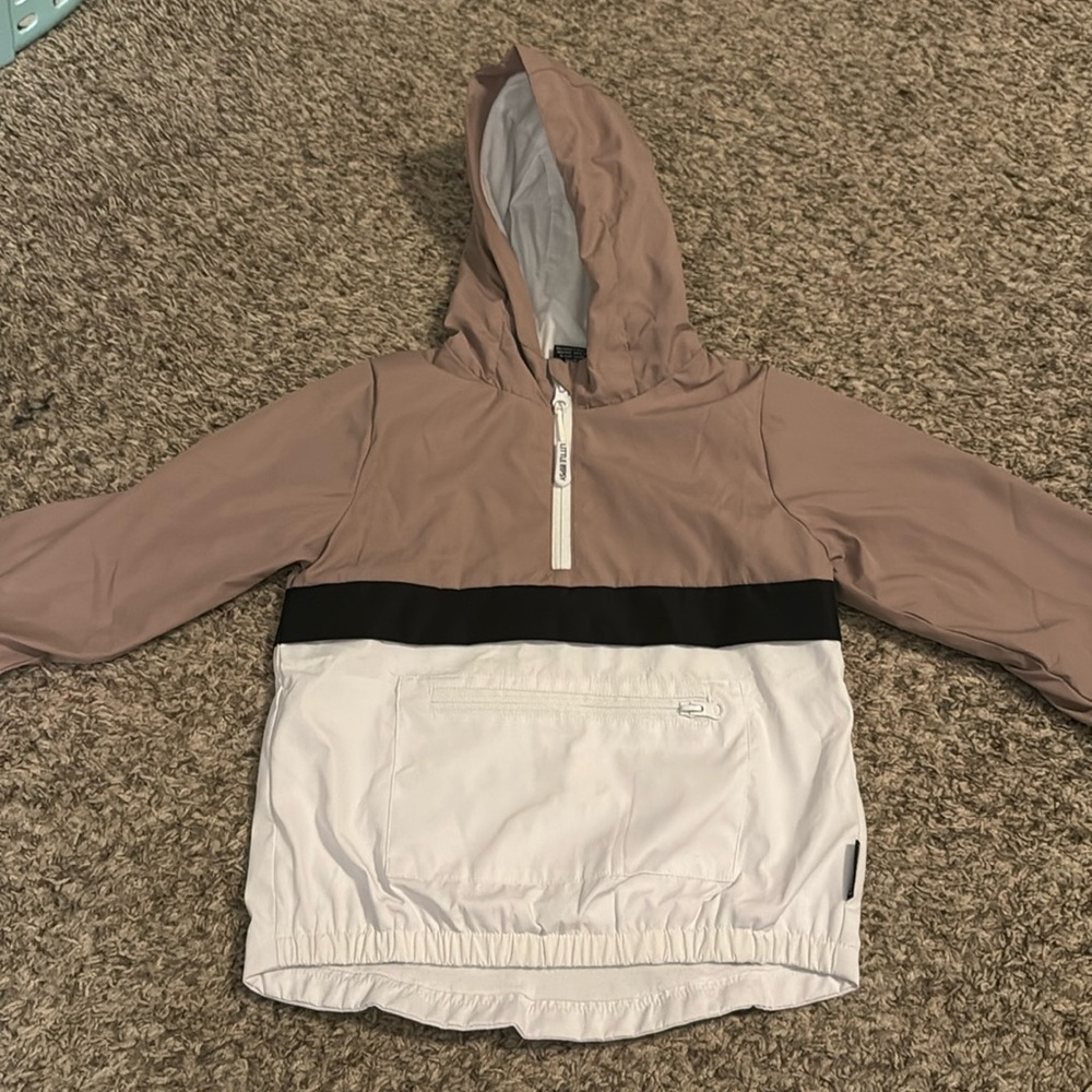 Little Bipsy Pink, Black & White Hooded Anorak Jacket